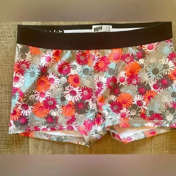 Flower Print Low Rise Soffe Shorts - Picture 1 of 3